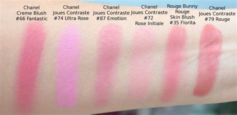 Chanel joues contraste swatches